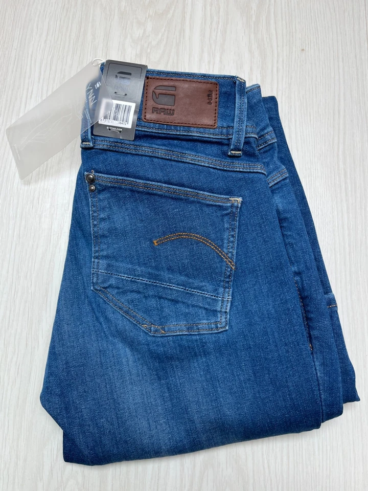 Jean G-Star Raw Lynn Mid Skinny Bleu FR34 W24 L32 Neuf Avec Étiquettes - Photo 3/4