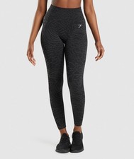 Gymshark Adapt Animal Seamless Leggings Black Small Ruched Animal Print B2A2W