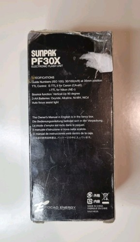 Sunpack Camera Flash PF 30X NE-i for Nikon | New In Box Never Used - Picture 3 of 12