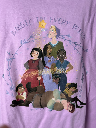 Disney T Shirt XS 4/5 Girl Graphic Short Sleeve Asha Friends Magic In Every Wish
