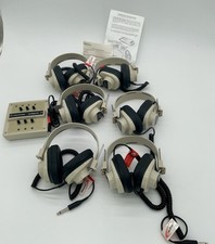 1970s Vintage Califone Learning Center Headphones 2924AV-P Jack Box Set of 6