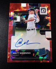2022 Panini Donruss Optic - Rated Rookie Signatures Matt Manning #RRS-MM Red...