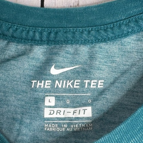 Nike DriFit Spellout Graphic T Shirt Mens Large Teal The Nike Tee Short Sleeve - Picture 5 of 10