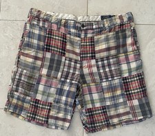 Polo Ralph Lauren Shorts Mens 40 Multicolor Indian Madras Plaid Patchwork Preppy