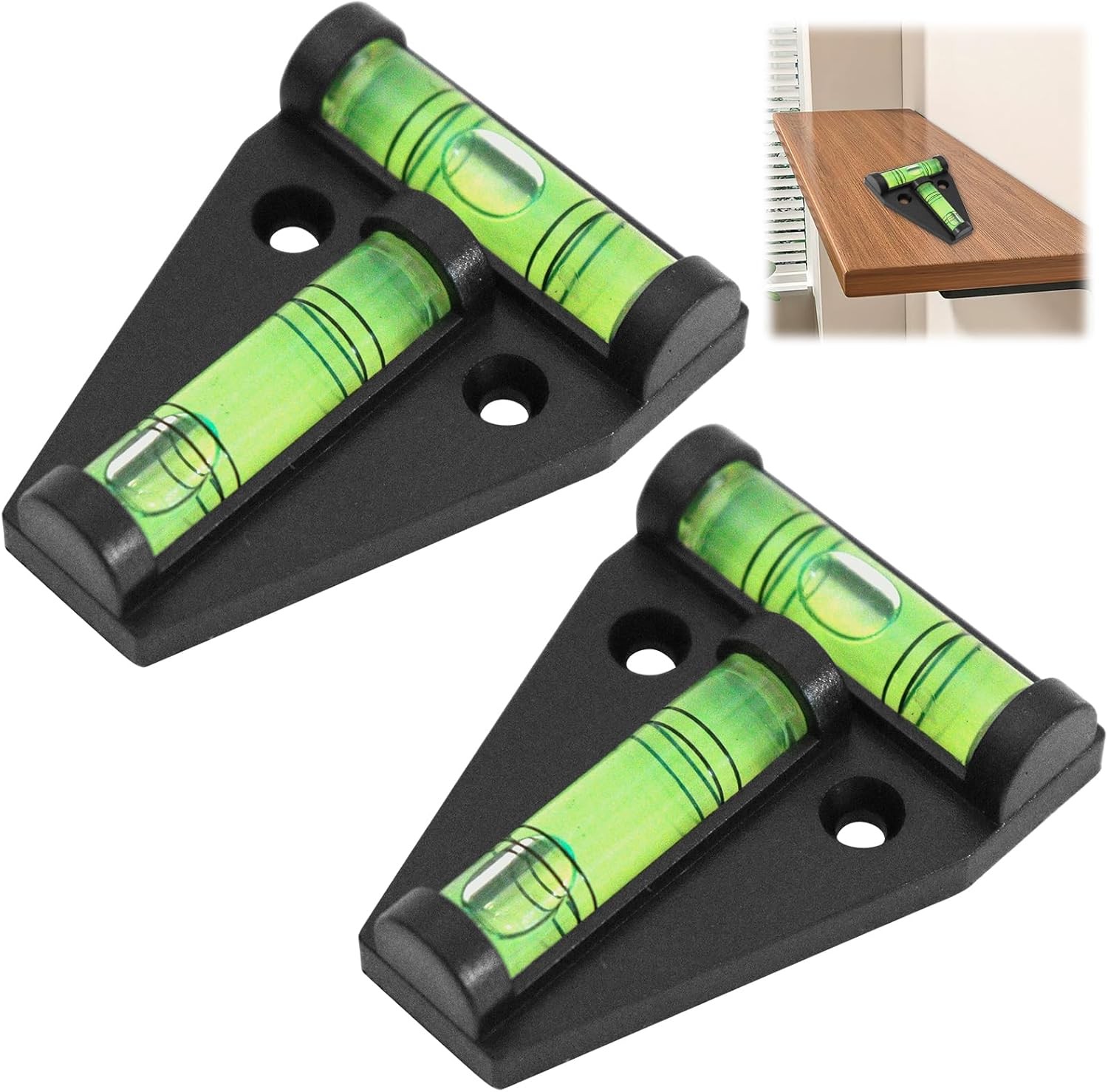 2PCS T Type Spirit Level, 2 Way Bubble Leveling Device for Caravan RV Motorhome,