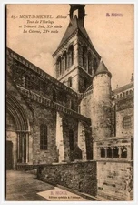 c1900 France Mont Saint Michel Abbey Clock Tower Photo Nickel Postcard