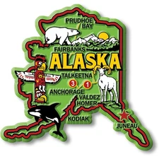 Alaska Colorful State Magnet by Classic Magnets, 3.5" x 3.3"
