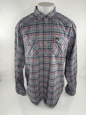 HOWLER BROS - Western METAL SNAP Plaid Flannel XL Shirt