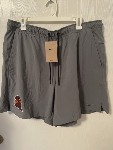 Nike Virginia Tech Training grau Herrenshorts 2XL Hokie Bird neu mit Etikett