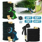 25-100FT Garden Water Hose Flexible Expandable Pipe Car Wash W/ Spray Nozzle Gun