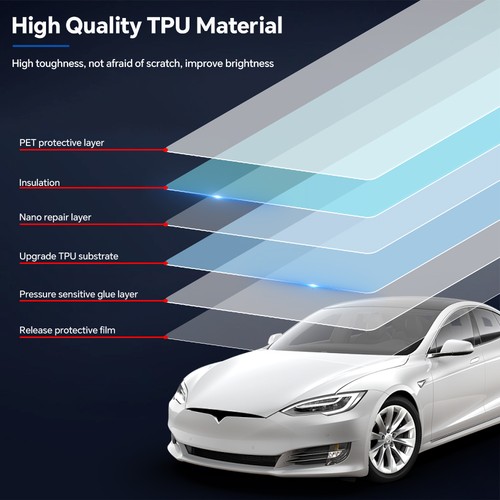For Tesla Model S 2016-2020 Side Skirt Precut Paint Protection Film Clear PPF - Picture 4 of 20