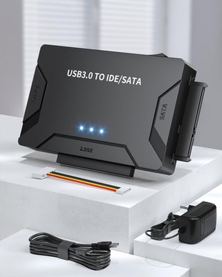 USB 3.0 to IDE/SATA Adapter, External Hard Drive Reader, Universal 2.5''/3.5'' ...