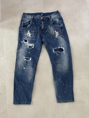 S. Women! Blaue Jeans Mit Nieten Und Rissen In Größe 38