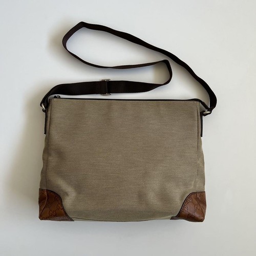 Gucci GG Canvas Leder Schultertasche Braun Beige Vintage Eckig Alt Gucci Gebr... - Bild 11 von 16