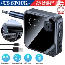 Bluetooth V5.4 Transmitter Receiver 2-IN-1 Wireless Audio 3.5mm Jack Aux Adapter