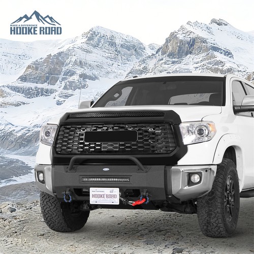 Stubby Front Bumper Steel w/ Winch Plate & LED Light Fit 2014-2021 Toyota Tundra