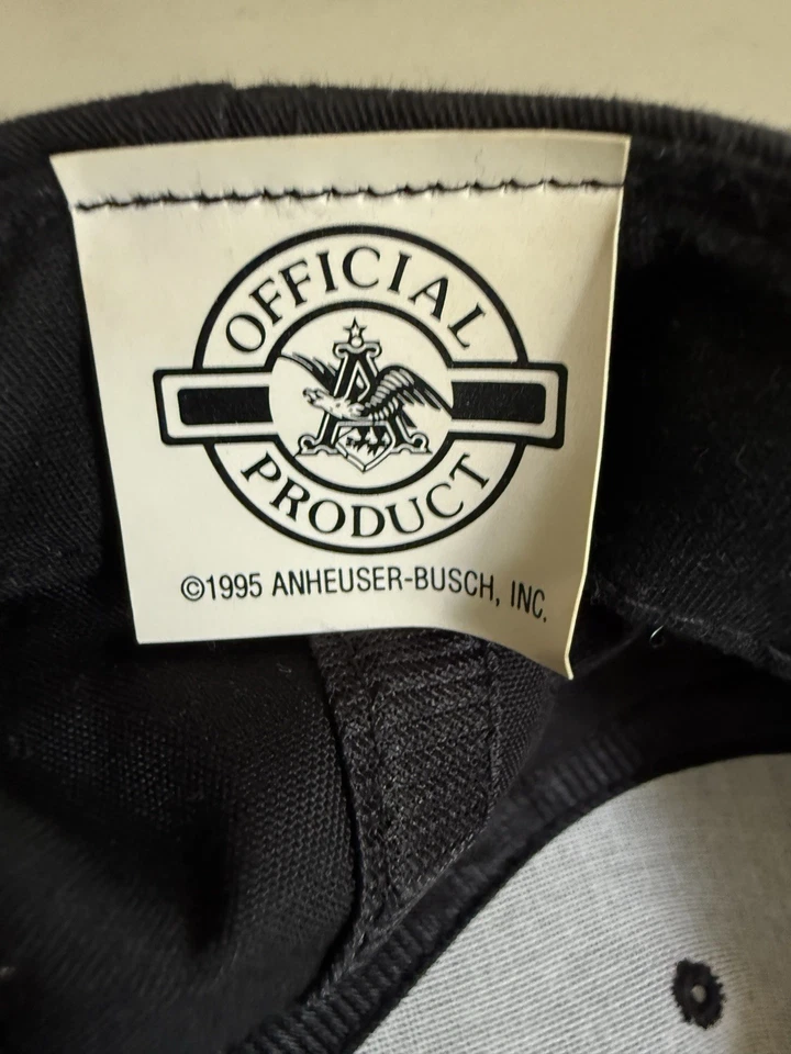 De colección 1995 Budweiser Cerveza Iguana Lagartos Snapback Sombrero Negro Foto 3 de 4