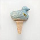 vintage blue milk glass duck planter or watering Spike Garden Decor