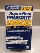 Super Beta Prostate Advanced -3x Key Ingredients -2 Month Supply-Bonus Buy!