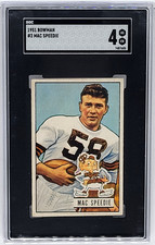 1951 Bowman #3 Mac Speedie Card - Graded SGC 4 VG-EX, Cleveland Browns