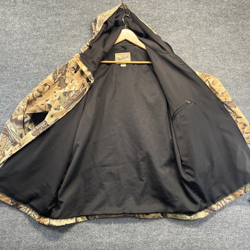 Vintage Woolrich Jacket Men Large Hooded Woodland Camo Full Zip Made in USA - Picture 8 of 12