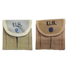 WW2 US Army 1943 M1 Carbine Double Butt Stock Pouch - Combo Khaki & OD Green