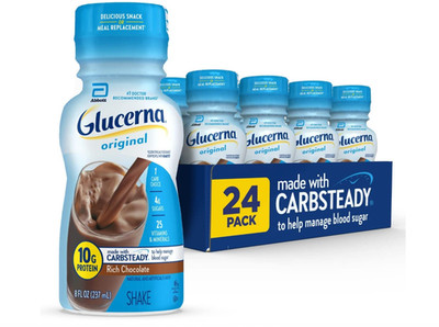 24 PACK - Glucerna Original Nutrition Shake, Rich Chocolate, 8 oz Bottles