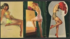 Lot of 3 Vintage 1940’s Mutoscope Pinup Girls Arcade Cards
