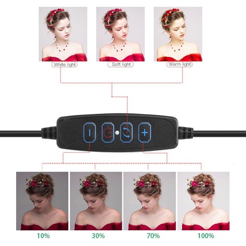 20cm Fotografia Ściemnialny pierścień do selfie LED Światło Wideo Live Usb Lampa z Pho CHP - Zdjęcie 3 z 15