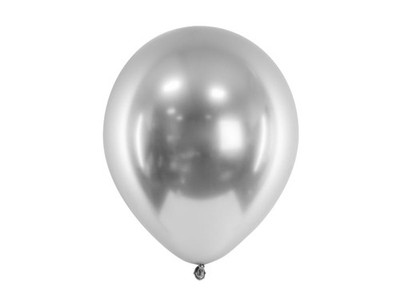 PartyDeco Glänzende Luftballons 30 cm SILBER 1 Packung mit 10 Stück