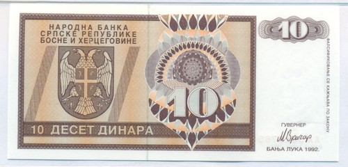 Bosnia - Herzegovina 1992 10 Dinara Bank Note Superb Gem Unc 68 EPQ PMG - Picture 3 of 4
