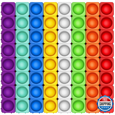 Giant Pop Blocks Fidget Building Toy Silicone Sensory Stress Relief Kids Play