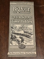 1931 New York Central Railroad Time Tables Big Four Water Level C.C.C & St L. Ry