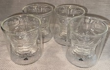 Set Of 4-BIOWORLD SUPERMAN INVERTED SCULPTED DOUBLE WALL DESIGN DRINK GLASSES