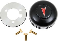 Horn Button - Black Anodized Billet Finish With Pontiac Red Arrow Logo Standard