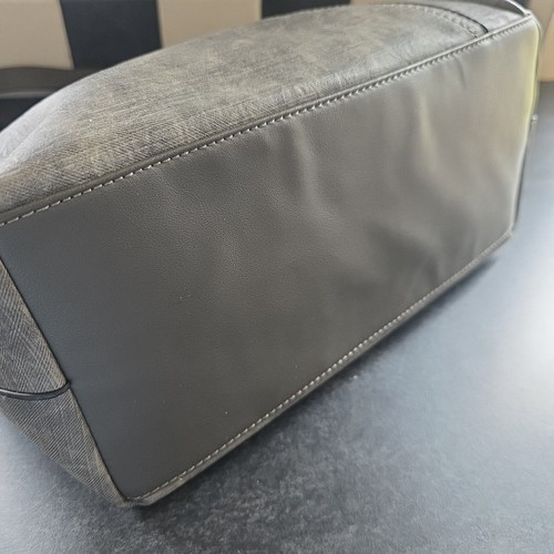 Large Vtg PIERRE CARDIN tote Shoulder Bag Grey Stonewashed Handbag Shop Work - Picture 13 of 24