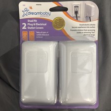 Dreambaby Dual Fit Plug Electrical Child Safety Secure Outlet Covers - 2 Pack