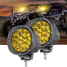 2x 5 90w Yellow Round Led Driving Flood Pods Work Lights Bar Bumper Offroad Atv 2x 5 90w Yellow Round Led Driving Flood Pods Work Lights Bar Bumper Offroad Atv
