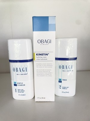 OBAGI NU-DERM GENTLE CLEANSER  2oz & TONER 2oz - clinical hydrate cream 1.7 Oz