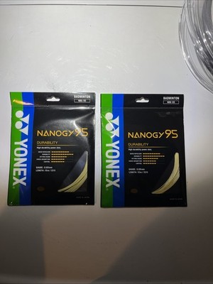 2 Pack of New Genuine Yonex NANOGY 95 NBG95 Badminton String Gold