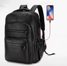 Zaino in pelle con stazione di ricarica per cellulare Uomo Donna