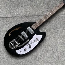 Black Semi Hollow Body Electric Guitar Basswood Body Tremolo Bridge Fast Ship