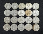 Franklin Half Dollar Roll Lot Of 20 Silver Mixed Dates Unsearched