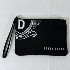 Bobbi Brown BLACK Makeup Bag Cosmetic Case Wristlet Wallet Purse, Zip Pouch