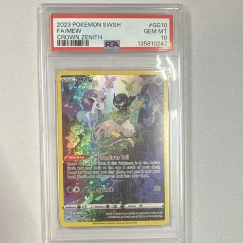 Mew Pokémon TCG Crown Zenith Galarian Gallery GG10/GG70 Full Art Holo PSA 10