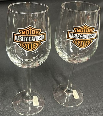 Harley-Davidson  Core Bar & Shield Wine Glass Pair