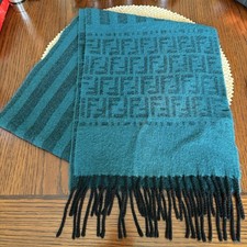 Fendi Unisex 100% Acrylic Logo Scarf Striped ...