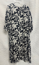 Everlane Black and White Floral Midi Length Linen Dress w/ Pockets - Sz 02