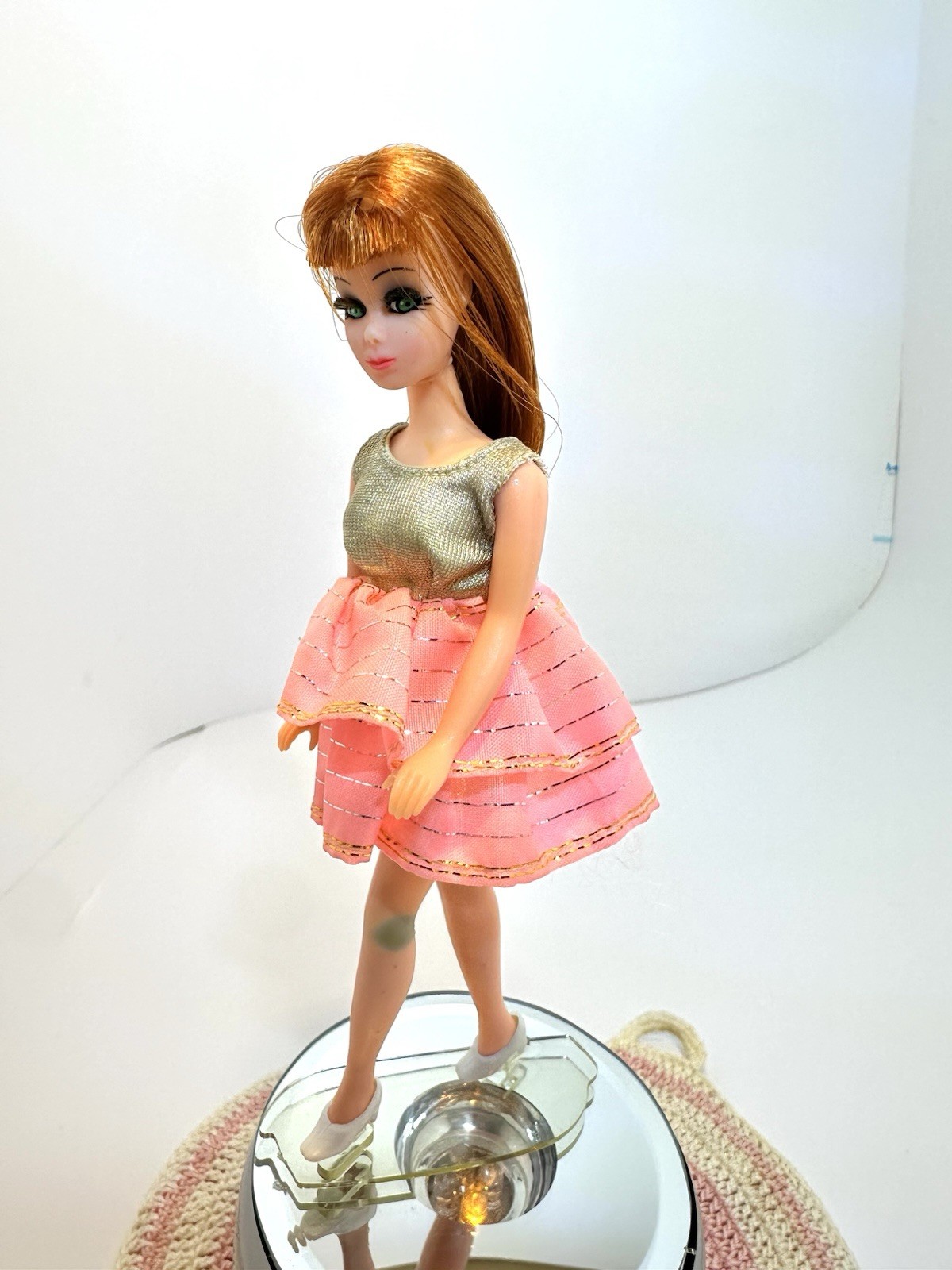 1970 Dawn Topper Doll, Red Hair, Green Eyes W/Accessories Dress & Shoes Lot 3