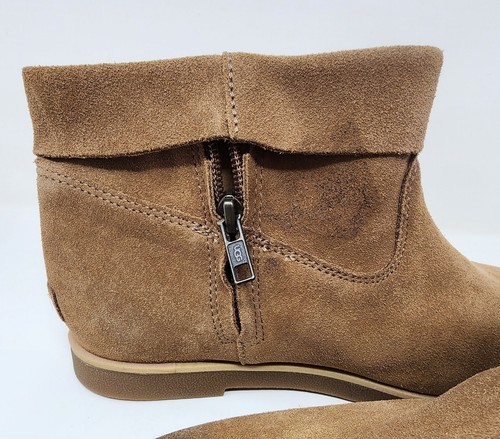 UGG Women's Josefene Cuff Boot Chestnut Brown Suede Zip Pull On Bootie Size 9.5 - Picture 10 of 22